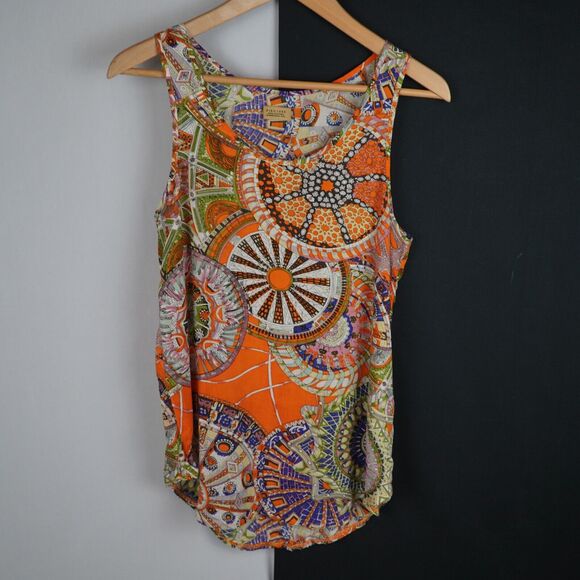 Colorful PIKO 1988 Rayon Women's Tank Top Size S/M Style T2235 Art to Wear - Picture 1 of 14